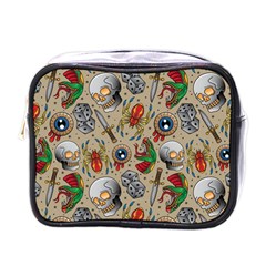 Tattoo Pattern Mini Toiletries Bag (one Side)