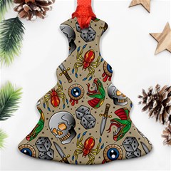 Tattoo Pattern Christmas Tree Ornament (two Sides) by Pakemis