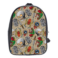 Tattoo Pattern School Bag (xl) by Pakemis