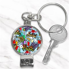 Graffiti Characters Seamless Patterns Nail Clippers Key Chain