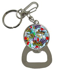 Graffiti Characters Seamless Patterns Bottle Opener Key Chain by Pakemis