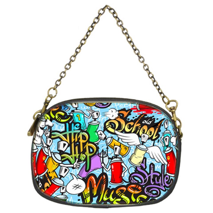 Graffiti Characters Seamless Patterns Chain Purse (Two Sides)