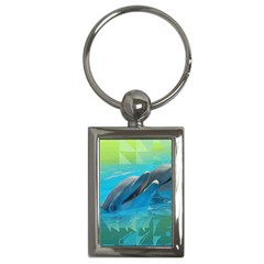 Beautiful Dolphins Key Chain (rectangle) by Sparkle