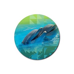 Beautiful Dolphins Rubber Round Coaster (4 Pack) by Sparkle