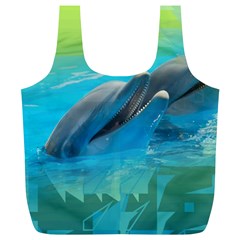 Beautiful Dolphins Full Print Recycle Bag (xl) by Sparkle