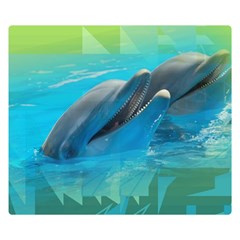 Beautiful Dolphins Double Sided Flano Blanket (small) by Sparkle