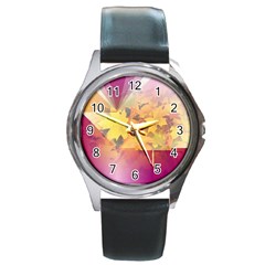 Colorful Nature Round Metal Watch by Sparkle