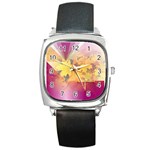 Colorful Nature Square Metal Watch Front