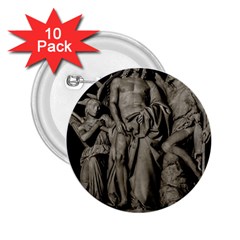 Catholic Motif Sculpture Over Black 2 25  Buttons (10 Pack) 