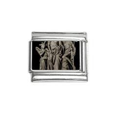 Catholic Motif Sculpture Over Black Italian Charm (9mm)