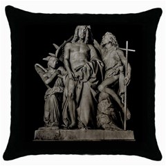 Catholic Motif Sculpture Over Black Throw Pillow Case (black)