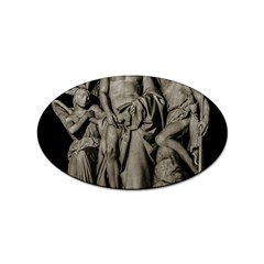 Catholic Motif Sculpture Over Black Sticker (oval) by dflcprintsclothing