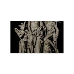 Catholic Motif Sculpture Over Black Sticker (rectangular)