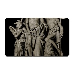 Catholic Motif Sculpture Over Black Magnet (rectangular)