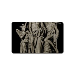 Catholic Motif Sculpture Over Black Magnet (name Card)