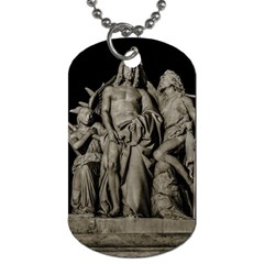 Catholic Motif Sculpture Over Black Dog Tag (two Sides) by dflcprintsclothing