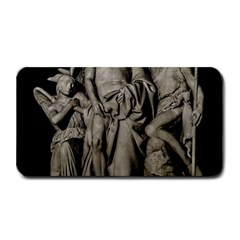 Catholic Motif Sculpture Over Black Medium Bar Mat by dflcprintsclothing