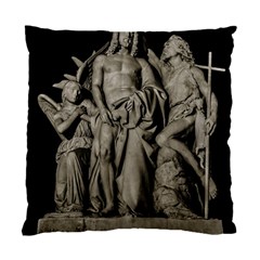 Catholic Motif Sculpture Over Black Standard Cushion Case (two Sides) by dflcprintsclothing