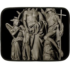 Catholic Motif Sculpture Over Black Fleece Blanket (mini) by dflcprintsclothing