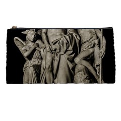 Catholic Motif Sculpture Over Black Pencil Case