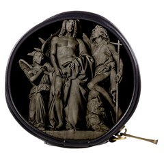 Catholic Motif Sculpture Over Black Mini Makeup Bag by dflcprintsclothing