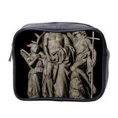 Catholic Motif Sculpture Over Black Mini Toiletries Bag (two Sides) by dflcprintsclothing