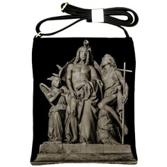 Catholic Motif Sculpture Over Black Shoulder Sling Bag