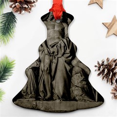 Catholic Motif Sculpture Over Black Christmas Tree Ornament (two Sides)