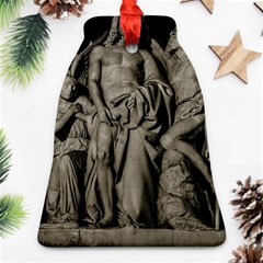 Catholic Motif Sculpture Over Black Bell Ornament (two Sides)