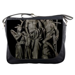 Catholic Motif Sculpture Over Black Messenger Bag