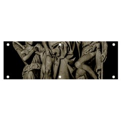 Catholic Motif Sculpture Over Black Banner And Sign 6  X 2 