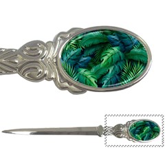 Tropical Green Leaves Background Letter Opener by Pakemis