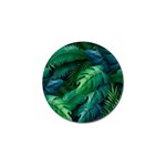 Tropical Green Leaves Background Golf Ball Marker Front