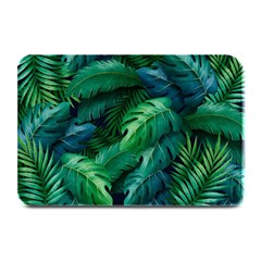 Tropical Green Leaves Background Plate Mats by Pakemis