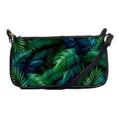 Tropical Green Leaves Background Shoulder Clutch Bag by Pakemis