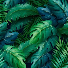 Tropical Green Leaves Background Play Mat (square)