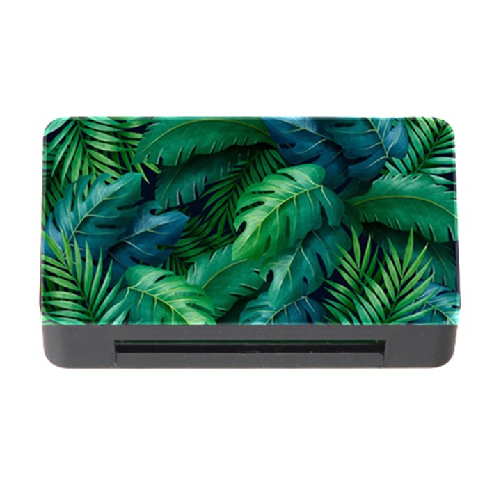 Tropical Green Leaves Background Memory Card Reader with CF