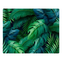 Tropical Green Leaves Background Flano Blanket (large)