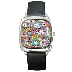 Menton Old Town France Square Metal Watch by Pakemis