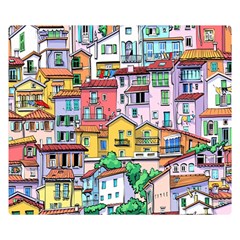 Menton Old Town France Double Sided Flano Blanket (small) by Pakemis