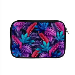 Background With Violet Blue Tropical Leaves Apple Macbook Pro 15  Zipper Case by Pakemis