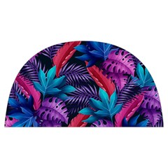 Background With Violet Blue Tropical Leaves Anti Scalding Pot Cap by Pakemis