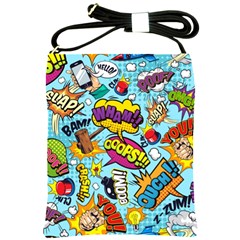 Comic Elements Colorful Seamless Pattern Shoulder Sling Bag by Pakemis