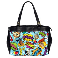 Comic Elements Colorful Seamless Pattern Oversize Office Handbag (2 Sides) by Pakemis