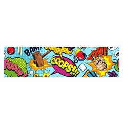 Comic Elements Colorful Seamless Pattern Oblong Satin Scarf (16  X 60 ) by Pakemis