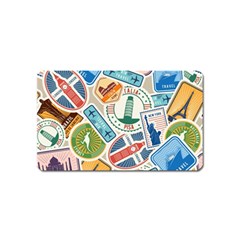 Travel Pattern Immigration Stamps Stickers With Historical Cultural Objects Travelling Visa Immigran Magnet (name Card) by Pakemis