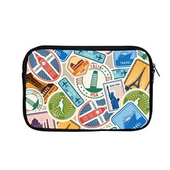 Travel Pattern Immigration Stamps Stickers With Historical Cultural Objects Travelling Visa Immigran Apple Macbook Pro 13  Zipper Case by Pakemis