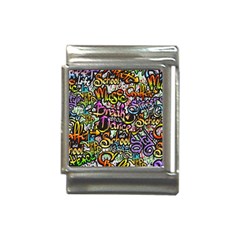 Graffiti Word Seamless Pattern Italian Charm (13mm)