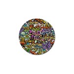 Graffiti Word Seamless Pattern Golf Ball Marker Front