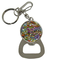 Graffiti Word Seamless Pattern Bottle Opener Key Chain by Pakemis